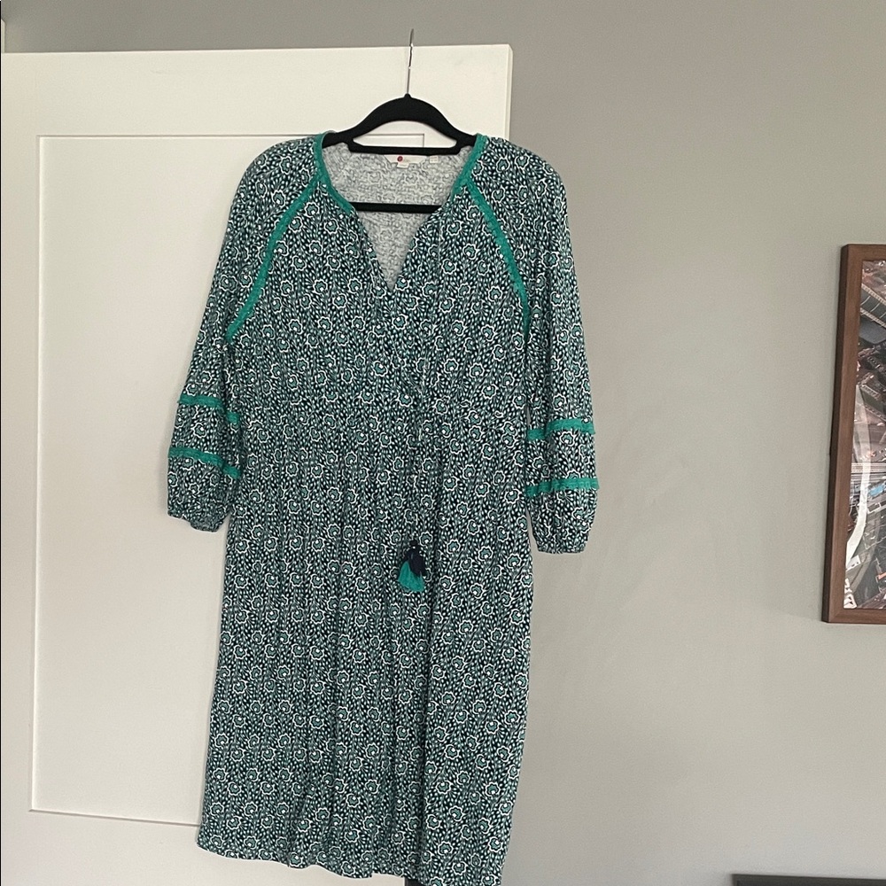 Boden Elegant Green Patterned Women's Dress